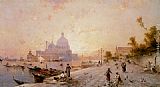 Franz Richard Unterberger Canvas Paintings - Riva degli Schiavoni Venice